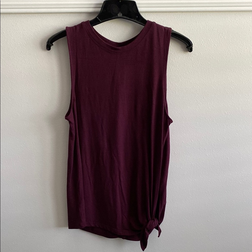 Athleta Red Sleeveless Muscle Tee with Tie Front